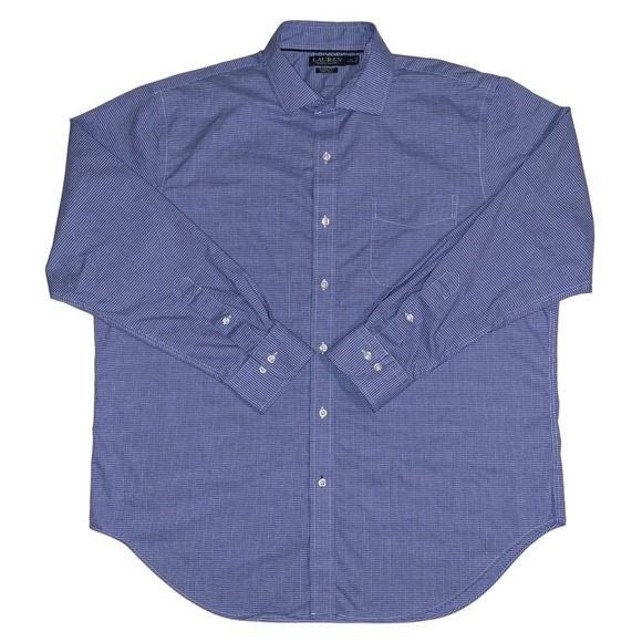 Lauren Ralph Lauren Other - Lauren Ralph Lauren Blue Checkered Shirt Mens XL 17.5 34/35 Classic Fit Non Iron